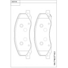KD7316 ASIMCO Комплект тормозных колодок, дисковый тормоз