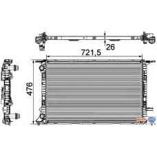 8MK 376 745-581 HELLA Радиатор, охлаждение двигателя