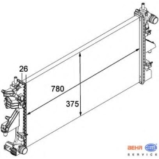 8MK 376 745-021 HELLA Радиатор, охлаждение двигателя