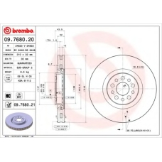 09.7680.21 BREMBO Тормозной диск