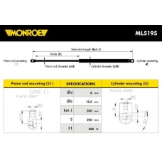 ML5195 MONROE Газовая пружина, капот