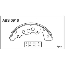 ABS0916 Allied Nippon Колодки барабанные