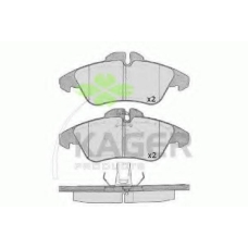 35-0102 KAGER Комплект тормозных колодок, дисковый тормоз