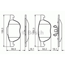 0 986 495 215 BOSCH Комплект тормозных колодок, дисковый тормоз