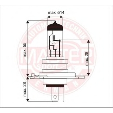 H4-12V60/55W-PCS-MS MASTER-SPORT Лампа накаливания, основная фара