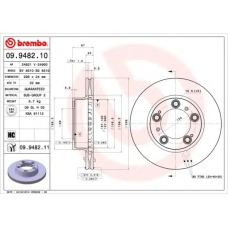 09.9482.10 BREMBO Тормозной диск
