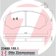 23488.155.1 ZIMMERMANN Комплект тормозных колодок, дисковый тормоз