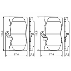 0 986 494 252 BOSCH Комплект тормозных колодок, дисковый тормоз