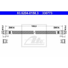 83.6204-0158.3 ATE Тормозной шланг