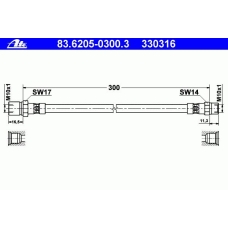 83.6205-0300.3 ATE Тормозной шланг