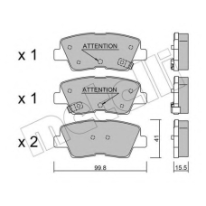 22-0886-1 METELLI Комплект тормозных колодок, дисковый тормоз