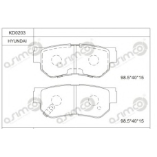 KD0203 ASIMCO Комплект тормозных колодок, дисковый тормоз