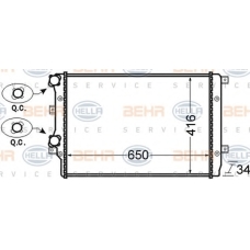 8MK 376 726-704 HELLA Радиатор, охлаждение двигателя