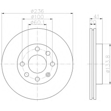 8DD 355 100-821 HELLA Тормозной диск