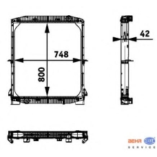8MK 376 721-611 HELLA Радиатор, охлаждение двигателя