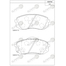 KD9764 ASIMCO Комплект тормозных колодок, дисковый тормоз