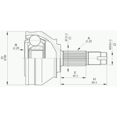 CVJ5438.10 OPEN PARTS Шарнирный комплект, приводной вал