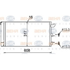 8FC 351 318-721 HELLA Конденсатор, кондиционер