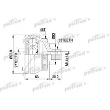 PCV1381 PATRON Шарнирный комплект, приводной вал