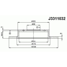 J3311032 NIPPARTS Тормозной диск