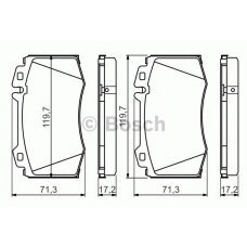 0 986 494 576 BOSCH Комплект тормозных колодок, дисковый тормоз