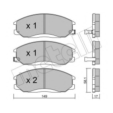 22-0364-0 METELLI Комплект тормозных колодок, дисковый тормоз