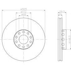 8DD 355 121-001 HELLA Тормозной диск