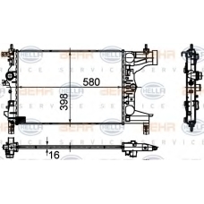 8MK 376 748-731 HELLA Радиатор, охлаждение двигателя