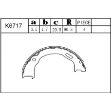K6717 ASIMCO Комплект тормозных колодок