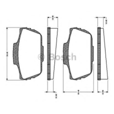 0 986 TB2 488 BOSCH Комплект тормозных колодок, дисковый тормоз