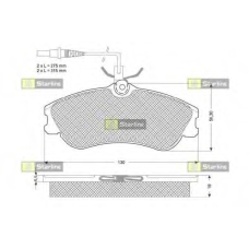 BD S035P STARLINE Комплект тормозных колодок, дисковый тормоз