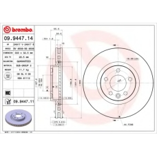 09.9447.14 BREMBO Тормозной диск