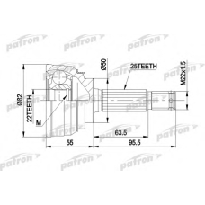 PCV1026 PATRON Шарнирный комплект, приводной вал