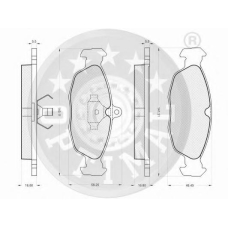 9873 OPTIMAL Комплект тормозных колодок, дисковый тормоз