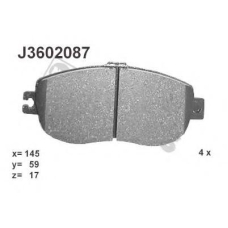 J3602087 NIPPARTS Комплект тормозных колодок, дисковый тормоз