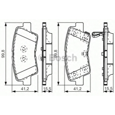 0 986 TB3 204 BOSCH Комплект тормозных колодок, дисковый тормоз
