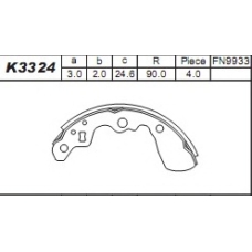 K3324 ASIMCO Комплект тормозных колодок