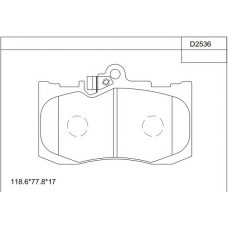 KD2536 ASIMCO Комплект тормозных колодок, дисковый тормоз