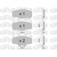 822-129-0 CIFAM Комплект тормозных колодок, дисковый тормоз