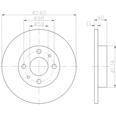 8DD 355 101-601 HELLA Тормозной диск