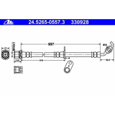 24.5265-0557.3 ATE Тормозной шланг
