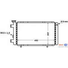 8MK 376 705-781 HELLA Радиатор, охлаждение двигателя