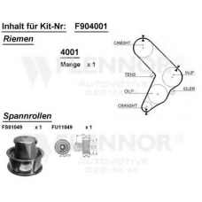F904001 FLENNOR Комплект ремня грм