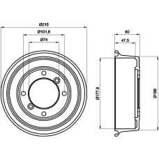 8DT 355 302-041 HELLA PAGID Тормозной барабан