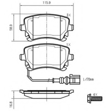 K622000 Vema Комплект тормозных колодок, дисковый тормоз
