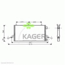 94-6264 KAGER Конденсатор, кондиционер