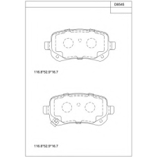 KD6545 ASIMCO Комплект тормозных колодок, дисковый тормоз