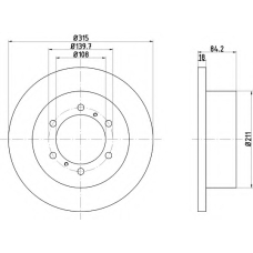8DD 355 106-221 HELLA Тормозной диск