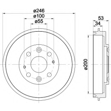 8DT 355 301-441 HELLA Тормозной барабан