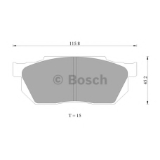0 986 AB2 000 BOSCH Комплект тормозных колодок, дисковый тормоз